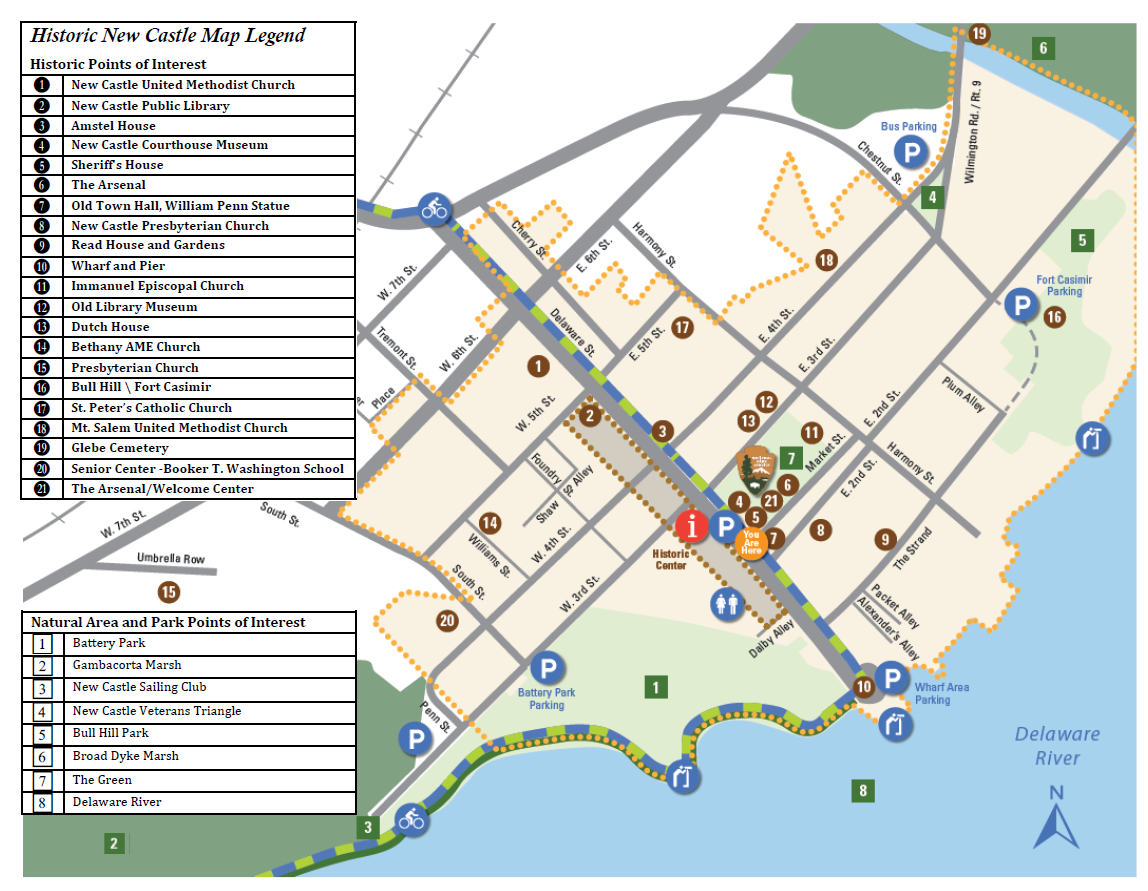 New Castle De Map Getting Around New Castle, Map Of Downtown - City Of New Castle