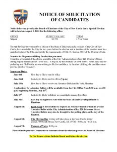 Notice of Solicitation Of Candidates