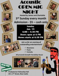 Open Mic Night - 3rd Sunday every month at the Presbyterian Fellowship Hall