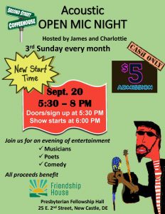 Sunday, Sept. 20th Open Mic Night